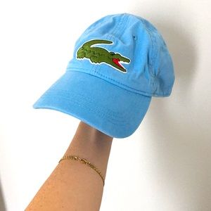 Lacoste Crocodile Cap in Blue 100% Cotton